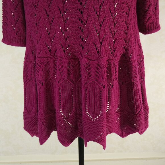ROMAN'S Pink Long Sleeve Accent Bottom Sweater Tunic 14/16 M - Picture 7 of 10